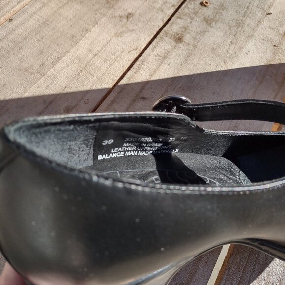 Dansko Becca Black Napa Leather Womens Sz 8-8.5/EU 39 Buckle Heel Mary Janes GUC - Picture 7 of 10